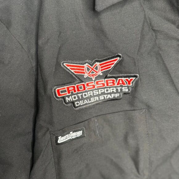 Throttle Threads CROSSBAY MOTORSPORTs Dealer Staff Button Down Work Shirt - Picture 2 of 4